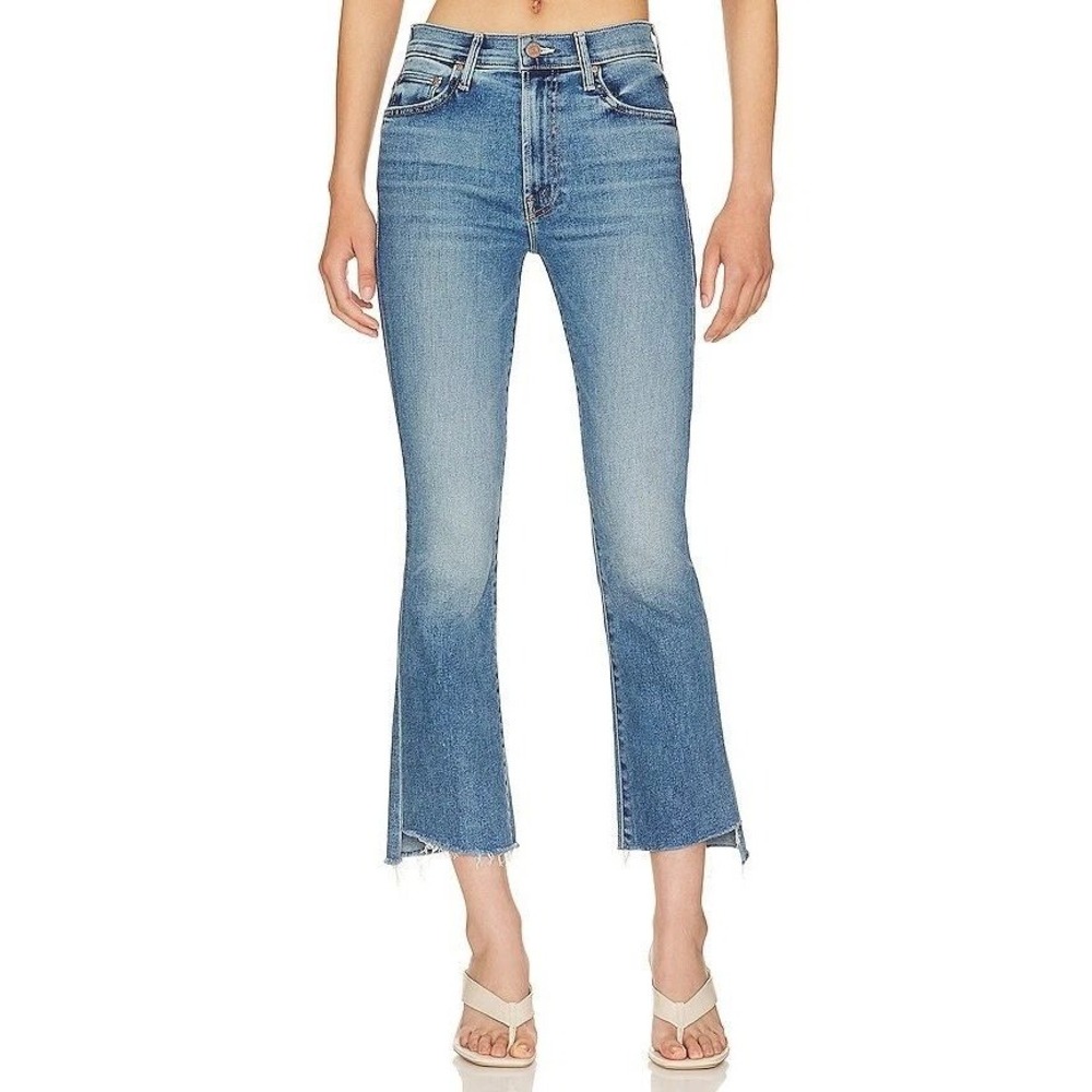 Mother The Insider Crop Step Fray Jeans Size 24 Juicin Blue Wash 1157-1156